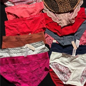 Victoria's Secret Assorted Panties in Red, Pink, and Leopard